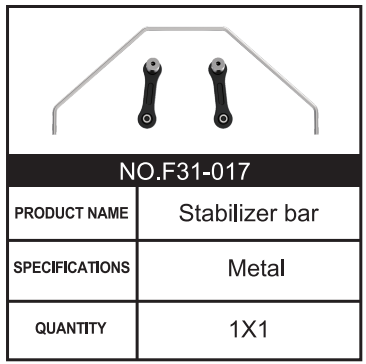 RC Car Stabilizer bar F31-017 Accessory Spare Parts for 1:8 M33