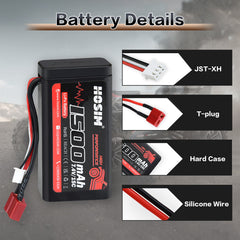 Hosim 2S 7.4V 25C 1500mAh Li-Po Battery for 1:10  X05 X15 X16 RC Car
