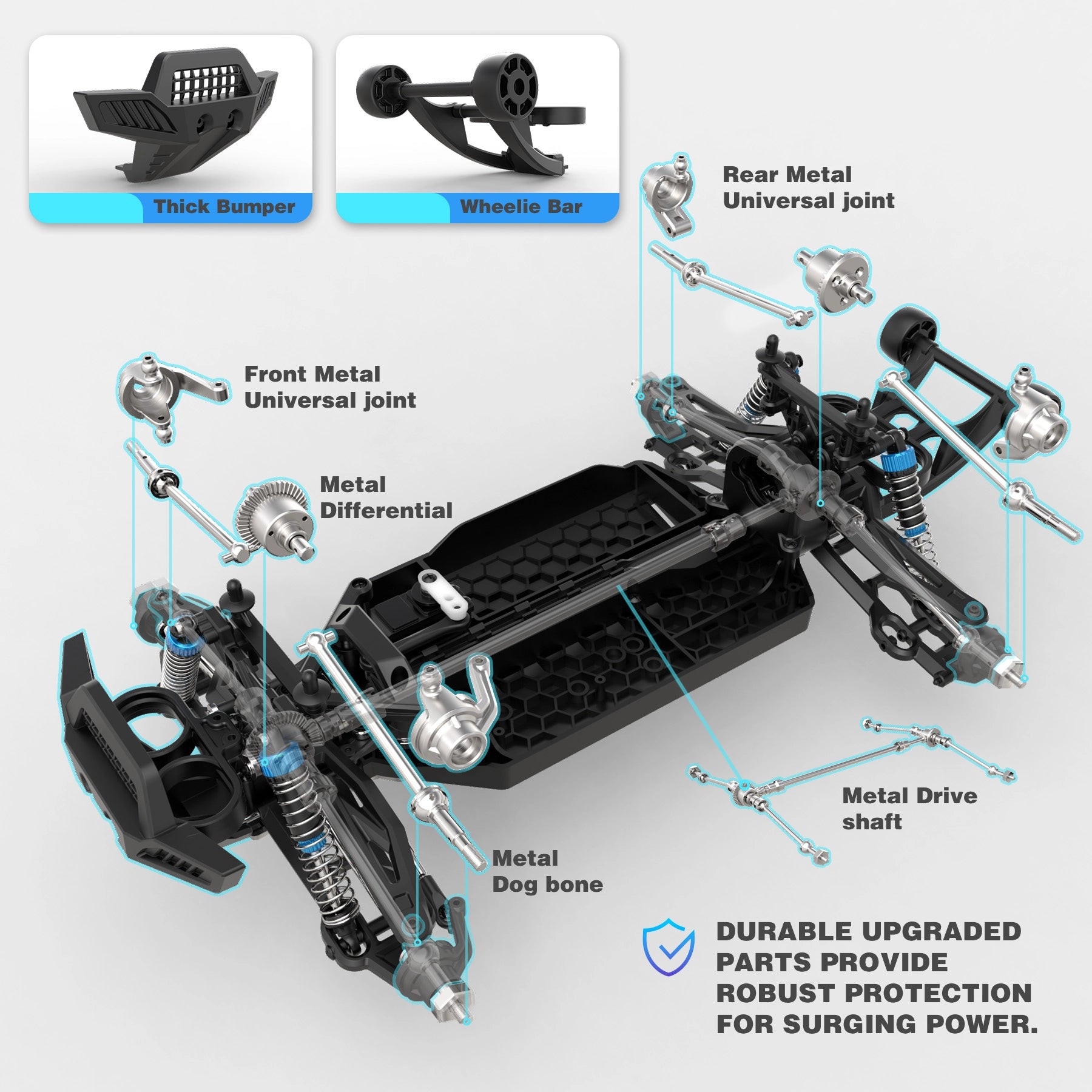 RC Car 1/10  Brushless for Adults 62+KMH Fast 2S Bettery RC Monster Trucks 4X4 Waterproof Off Road