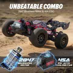 RC Car 1/14 Brushless JAZEX M12 Fast 60KM/H 4x4 All Terrain Off Road for Adults & Boys Hydraulic shock absorbers