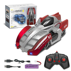 Wall Climbing Car Electric Remote Control Toy Racing with LED Lights High-Speed Hobby Vehicle RC Car Gifts for Kids Ages 3-9 Boys Girls Red (Buy 1 Get 1 Free)