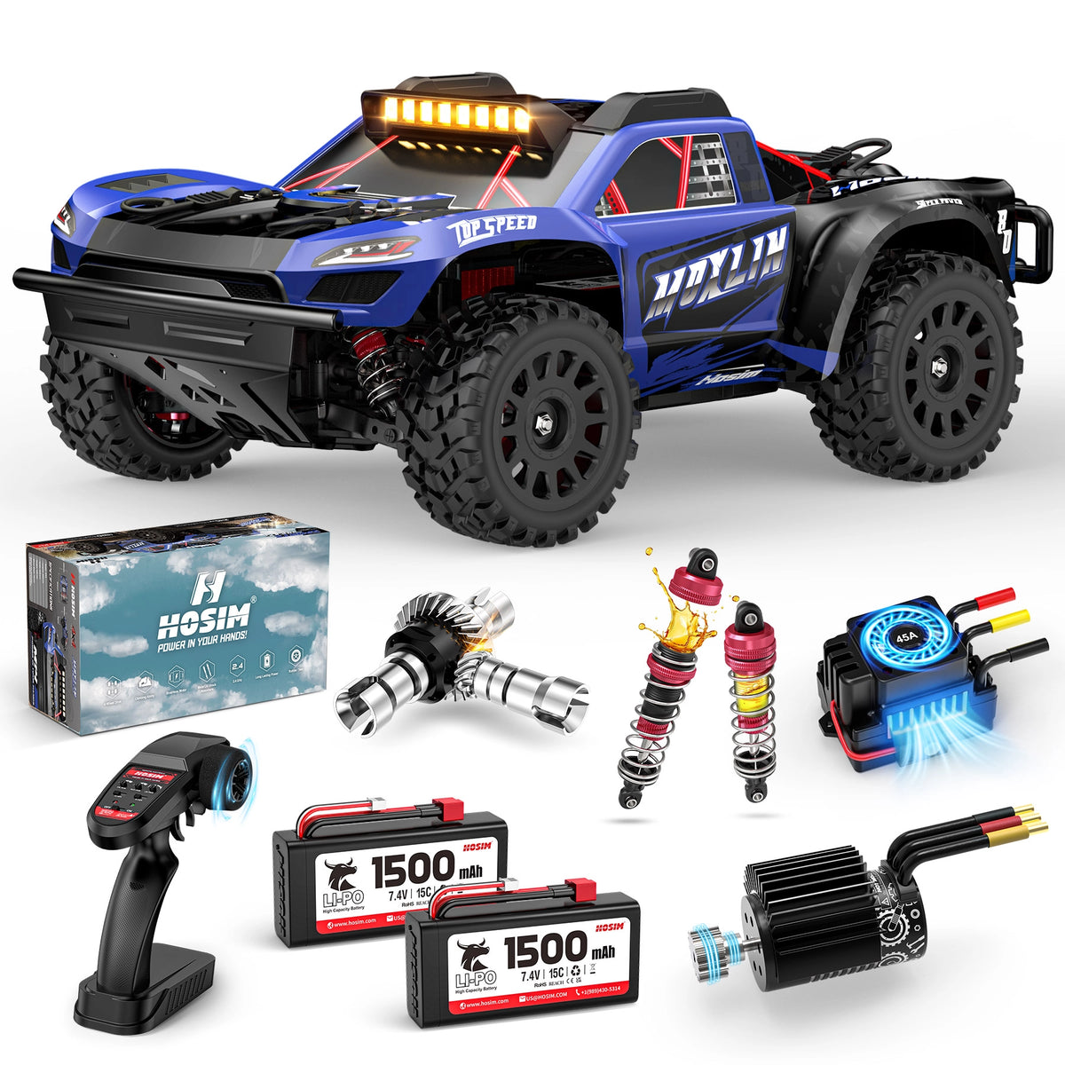 RC Car 1/14 Brushless MOXLIN M14 Fast 60KM/H 4X4 All Terrain Short Course Truck  For Adults & Boys