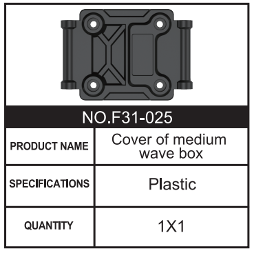 RC Car Cover of medium wave box F31-025 Accessory Spare Parts for 1:8 M33