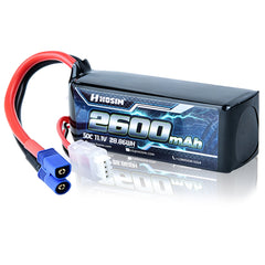 Hosim 11.1V 2600mAh 3S 50C LiPo Battery with EC3 Connector for RC Cars & Models