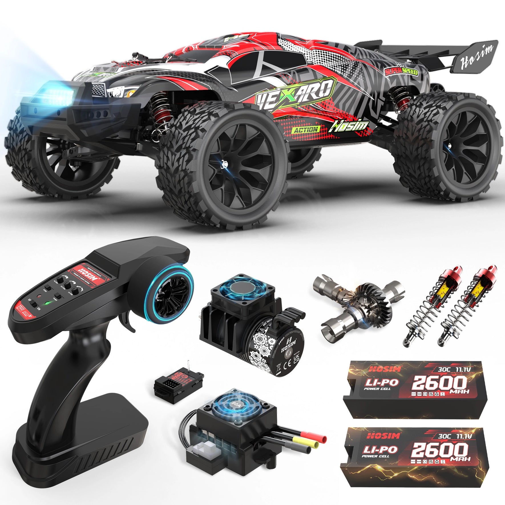 RC Car 1/10 Brushless ZAVOR X15W Fast 43+MPH All Terrain Monster