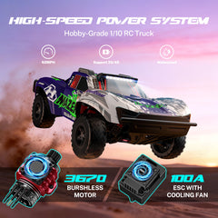 RC Car Mazek M23 1/10 Big Scale 4X4 RTR Professional Short Course Truck 3S/4S Full Metal Drivetrain(Blue)