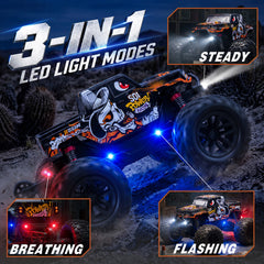 RC Car S01 1/18 38+ KM/H Dual-Motor 4WD All-Terrain Waterproof RC Monster Truck For Boys(Orange)