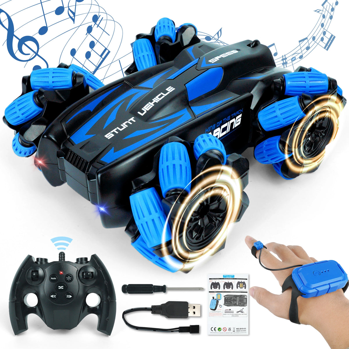 RC Car Double Sided RC Stunt Car Outdoor Toys For Kids 360° Flip 4WD Rechargeable Race Car 360° Rotating RC Stunt Car Outdoorfun Girls Boys Gifts (Buy 1 Get 1 Free)