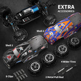 Hosim 1:10 RC Car, High Speed Remote Control Car Fast RC Monster Truck 48+ KMH 4X4 Off-Road RC Truck with Headlights  For Adults