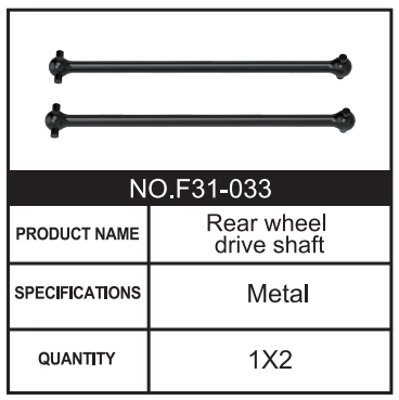 RC Car Rear wheel drive shaft F31-033 Accessory Spare Parts for 1:8 M33