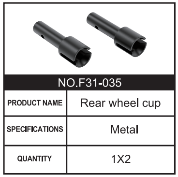 RC Car Rear wheel cup F31-035 Accessory Spare Parts for 1:8 M33