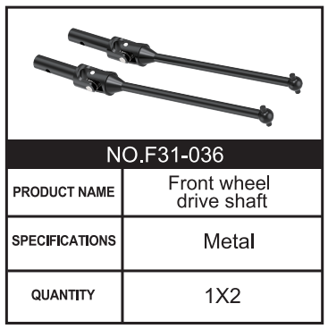 RC Car Front wheel drive shaft F31-036 Accessory Spare Parts for 1:8 M33