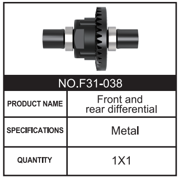 RC Car Front and rear differential F31-038 Accessory Spare Parts for 1:8 M33