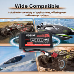 Hosim 2S 7.4V 25C 1500mAh Li-Po Battery for 1:10  X05 X15 X16 RC Car