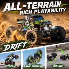 RC Car S01 1/18 38+ KM/H Dual-Motor 4WD All-Terrain Waterproof RC Monster Truck For Boys(Green)