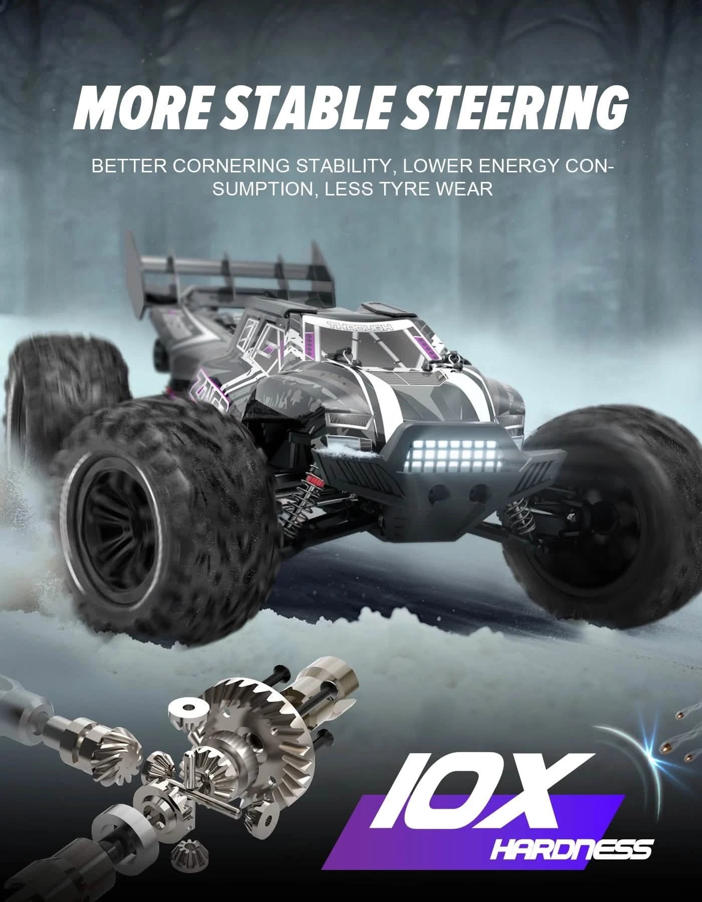 RC Car 1/10 Brushless ZAVOR X15W Fast 43+MPH All Terrain Monster Truck For Adults