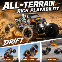 RC Car S01 1/18 38+ KM/H Dual-Motor 4WD All-Terrain Waterproof RC Monster Truck For Boys(Orange)