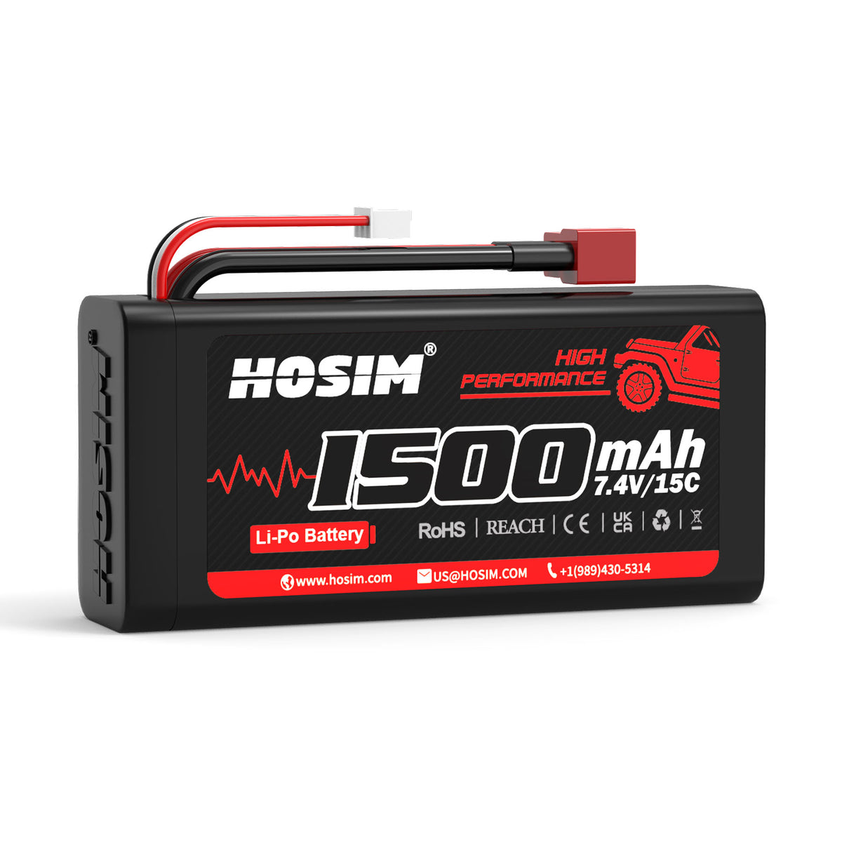 RC Car Battery 7.4V 1500mAh 15C Lipo Battery
