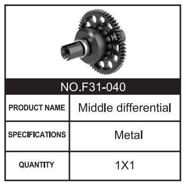 RC Car Middle differential F31-040 Accessory Spare Parts for 1:8 M33