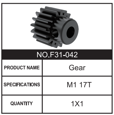 RC Car Gear F31-042 Accessory Spare Parts for 1:8 M33
