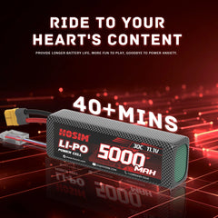 Hosim XT60 2PCS 11.1V 5000mah 30C Li-Po Battery For M33 M23 RC Cars