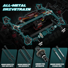 RC Car X10 1:10 Brushless 43+ MPH 4WD High-Speed RC Car with Dual 3S Batteries
