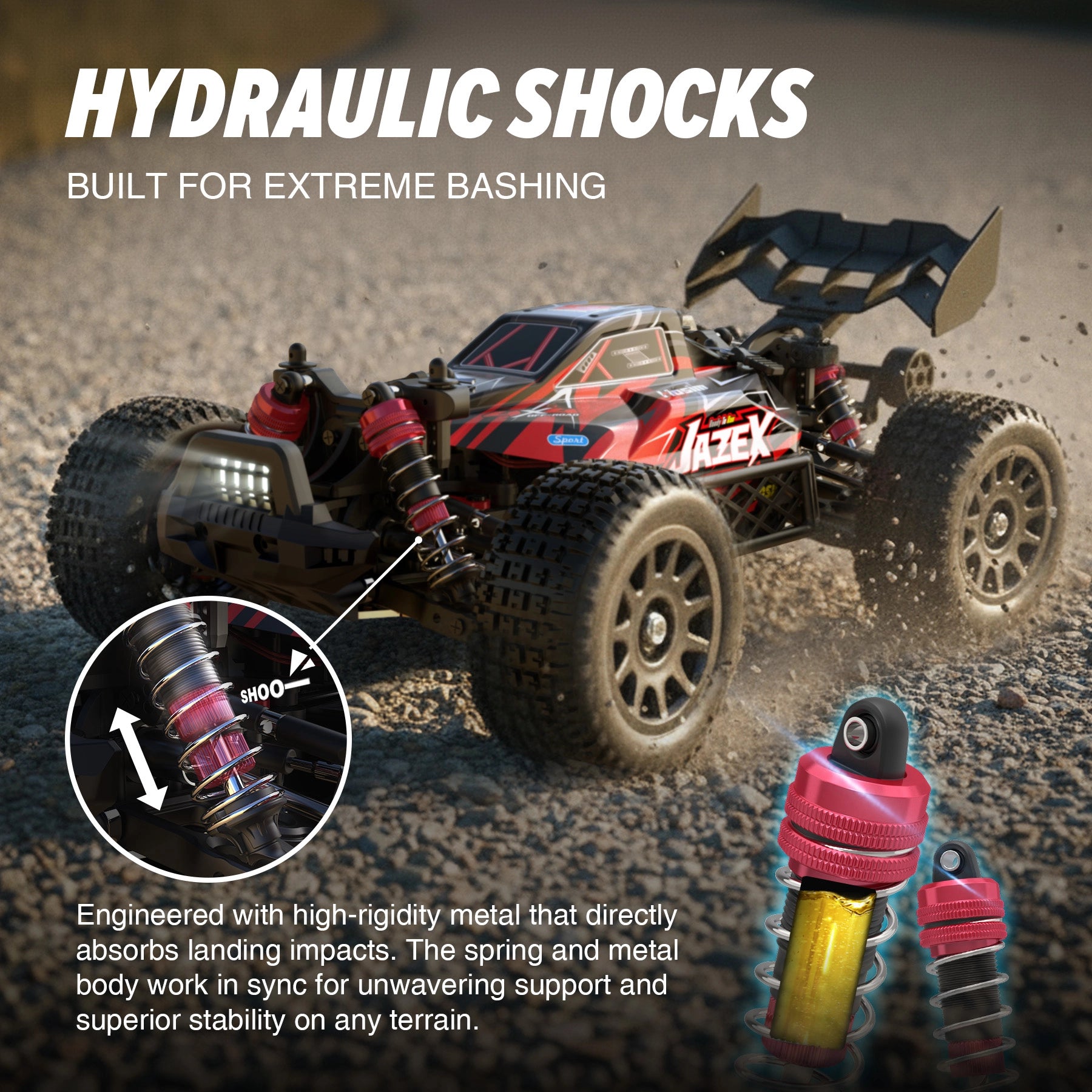 RC Car 1/14 Brushless JAZEX M12 Fast 60KM/H 4x4 All Terrain Off Road for Adults & Boys Hydraulic shock absorbers