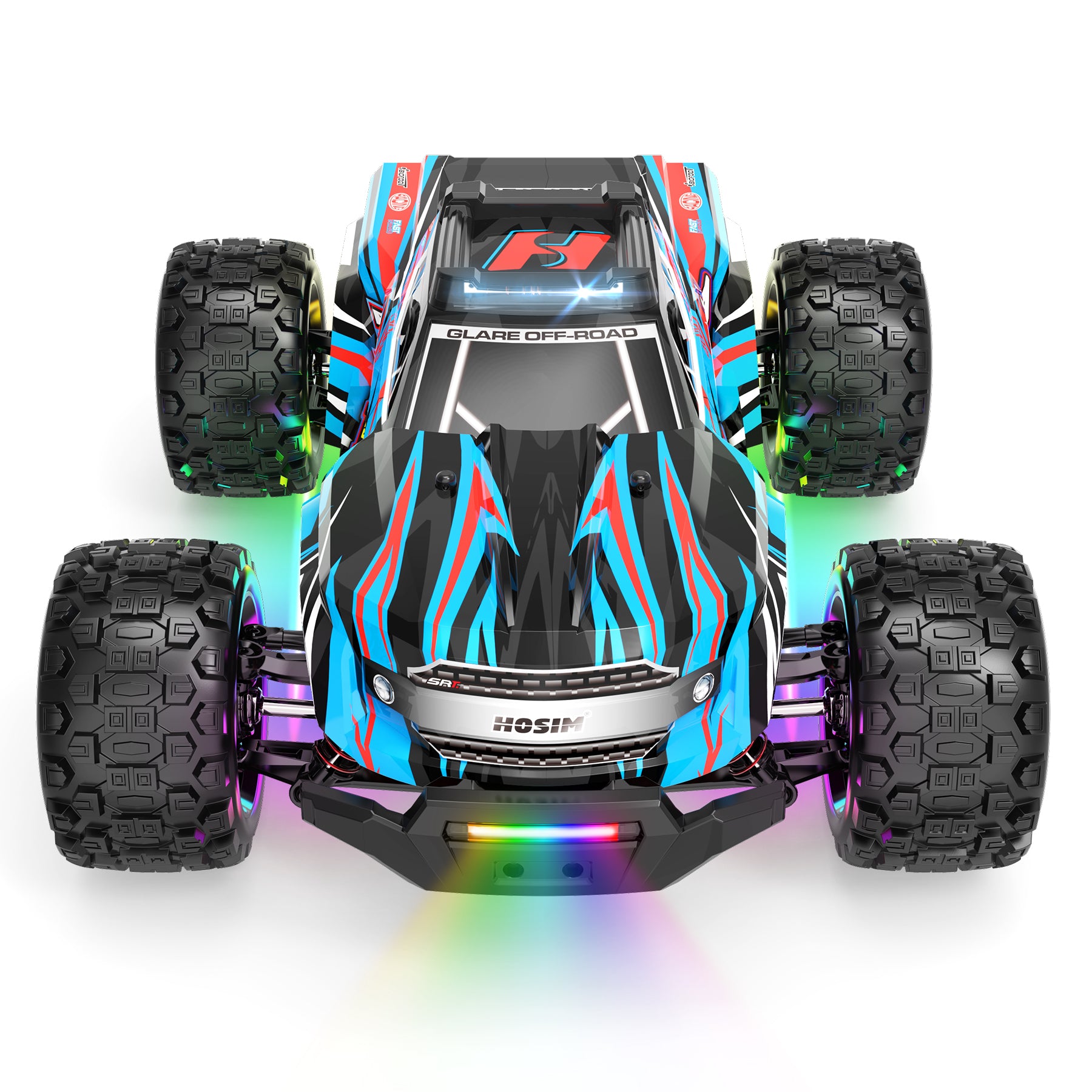 Hosim 1:14 Remote Control Car with Lights RC Monster Truck Drift Racing Car High Speed 40+KPH Hobby Toy for Adults & Kids