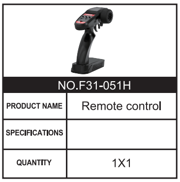 RC Car Remote control F31-051H Accessory Spare Parts for 1:8 M33
