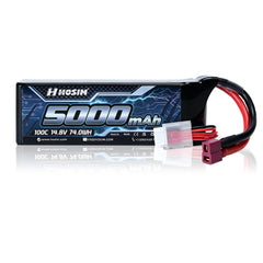 Hosim 14.8V 5000mAh 4S 100C LiPo Battery with T Connector for RC Cars & Models