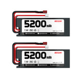 2Pcs Hosim 1:10 Scale RC Cars Replacement 7.4V 5200mAh Battery Hard Case Use for High Speed RC Truck X07 X08