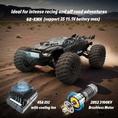 Hosim RC Car 1/10 X07W Brushless 43MPH Speed Hobby Grade 4WD All Terrain New Version