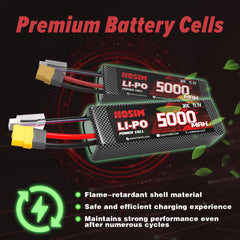 Hosim 11.1V 5000mah 30C XT60 Li-Po Battery for M33 M23 RC Cars