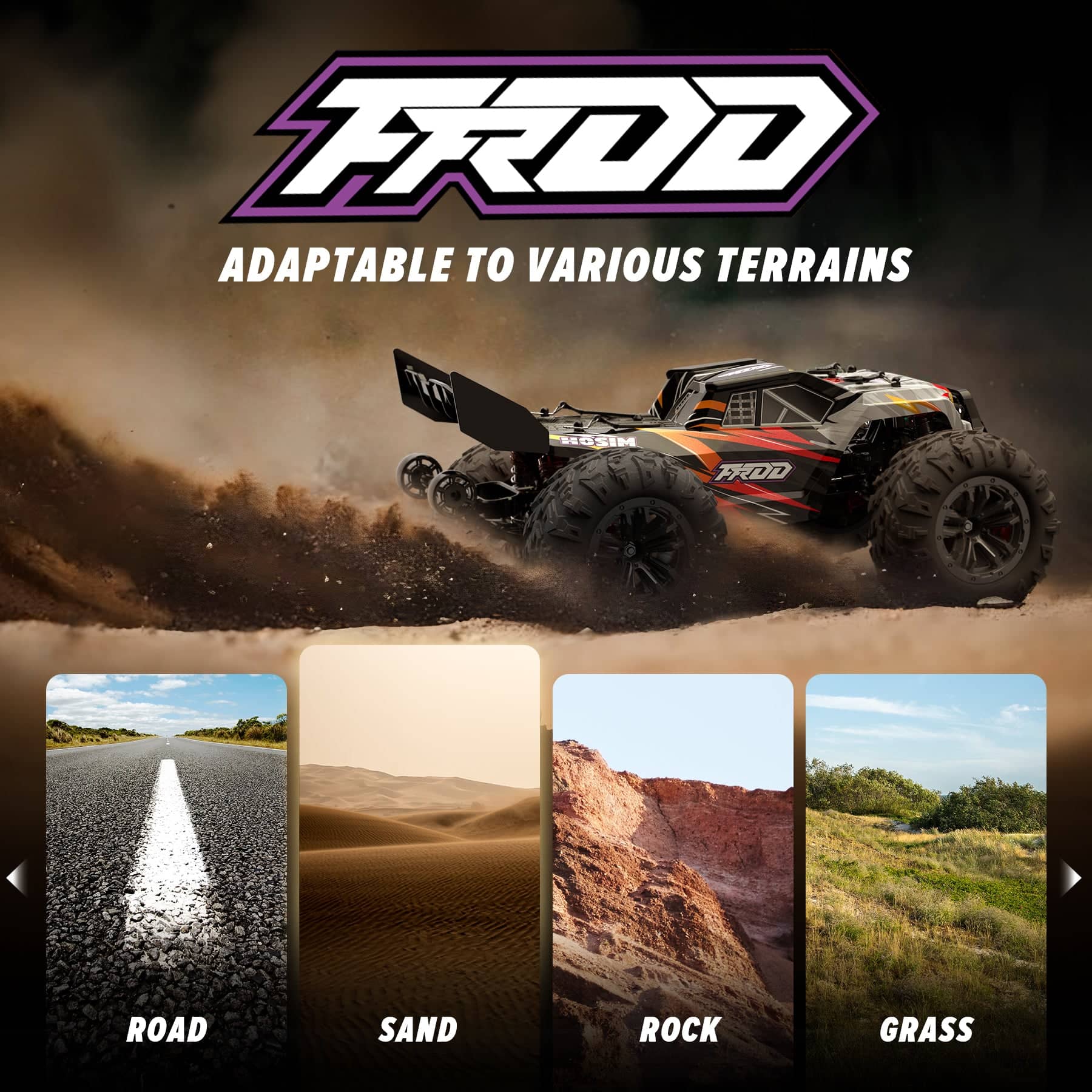 Hosim 1:14 Fast RC Cars for Adults, 52+ KMH High Speed RC Truck, 4X4 Remote Control Car for Boy All Terrain Off Road RC Buggy Hobby Grade Large Size Racing Toys Gift Rc Monster Trucks Red