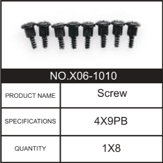 Hosim RC Car Screw 1:10 Scale X6-1010 for X05 X06