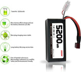 2Pcs Hosim 1:10 Scale RC Cars Replacement 7.4V 5200mAh Battery Hard Case Use for High Speed RC Truck X07 X08