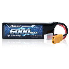 Hosim 14.8V 6000mAh 4S 40C LiPo Battery with XT90 Connector for RC Cars & Models