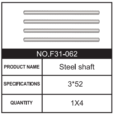 RC Car Steel shaft F31-062 Accessory Spare Parts for 1:8 M33