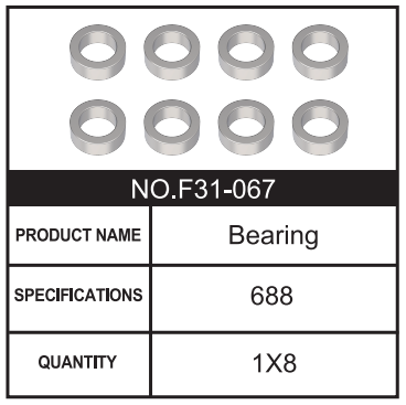 RC Car Bearing F31-067 Accessory Spare Parts for 1:8 M33