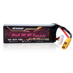 Hosim 22.2V 5000mAh 6S 100C LiPo Battery with XT90 Connector for RC Cars & Models