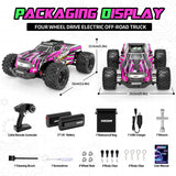 Hosim 1:14 RC Cars for Adults,40+ KPH Fast High Speed Hobby Electric 4X4 Off-Road Jumping Remote Control RC Trucks,Waterproof Toy Crawler Electric Vehicle Car Gift for Boys Children(Red)