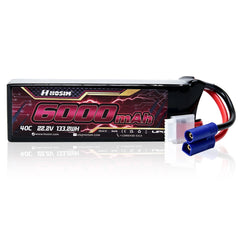 Hosim 22.2V 6000mAh 6S 40C LiPo Battery with EC5 Connector for RC Cars & Models