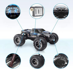 HOSIM All Terrain RC Car 9112, 38km/h 1/12 Scale Radio Controlled Electric Car - Offroad 2.4Ghz 2WD Remote Control Truck for Kids and Adults (Blue)