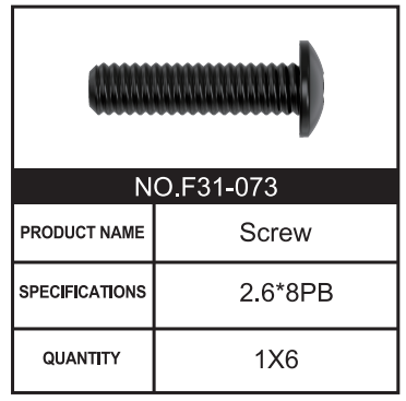 RC Car Screw F31-073 Accessory Spare Parts for 1:8 M33