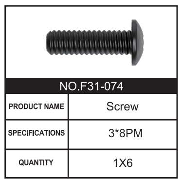RC Car Screw F31-074 Accessory Spare Parts for 1:8 M33