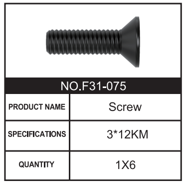 RC Car Screw F31-075 Accessory Spare Parts for 1:8 M33