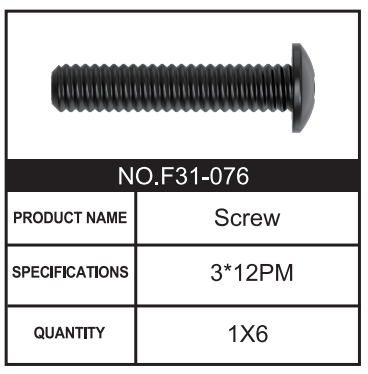RC Car Screw F31-076 Accessory Spare Parts for 1:8 M33