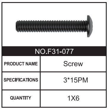 RC Car Screw F31-077 Accessory Spare Parts for 1:8 M33