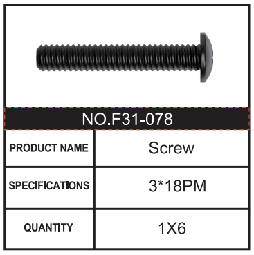 RC Car Screw F31-078 Accessory Spare Parts for 1:8 M33