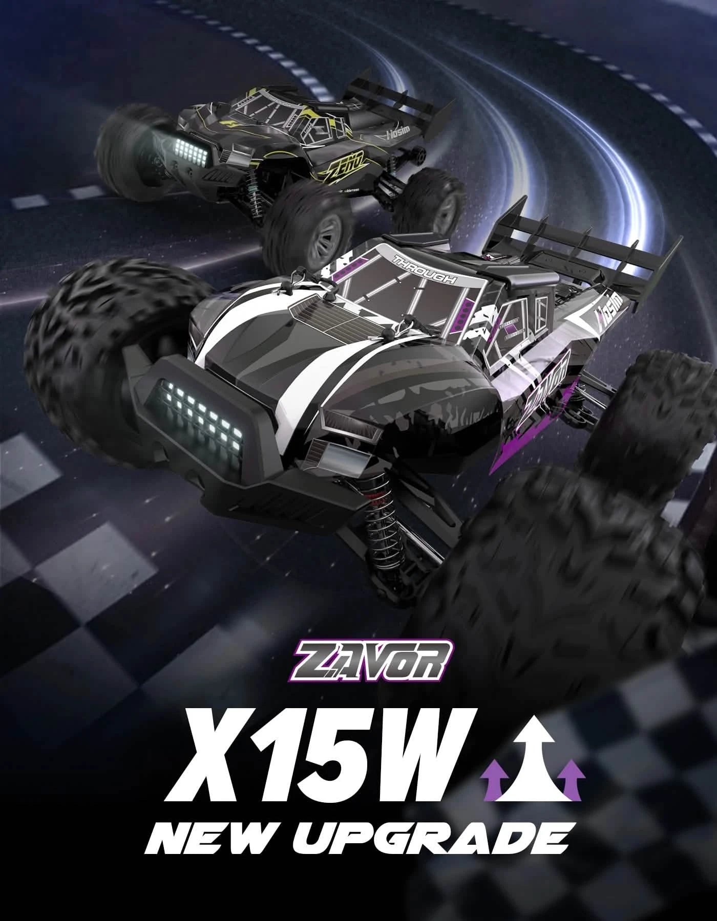 RC Car 1/10 Brushless ZAVOR X15W Fast 43+MPH All Terrain Monster Truck For Adults
